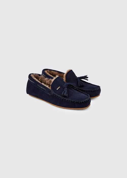 Rosslare Women's Moccasin Slipper - French Navy