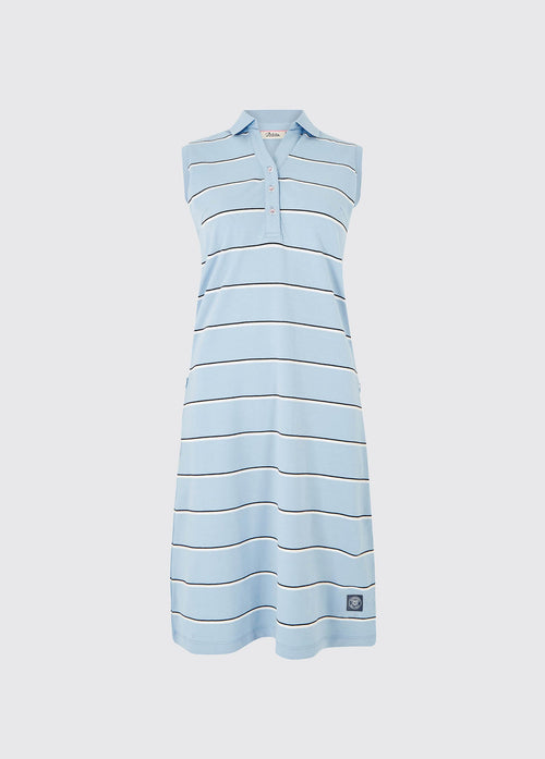 Wilford Striped Polo Dress - Light Sky