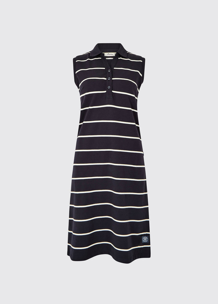 Wilford Striped Polo Dress - Navy