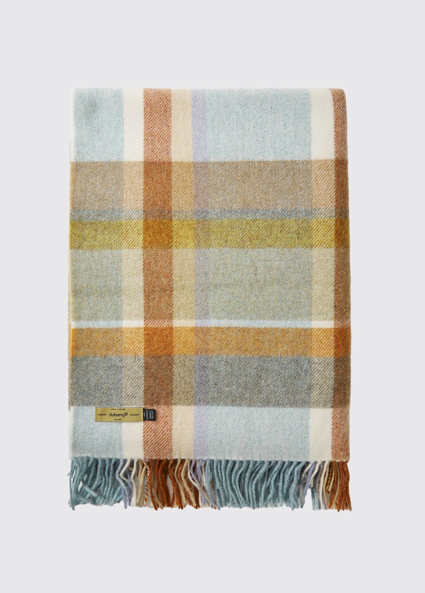 New Irish Ireland Wool Blanket Throw sold Tan Oatmeal Made in Ireland