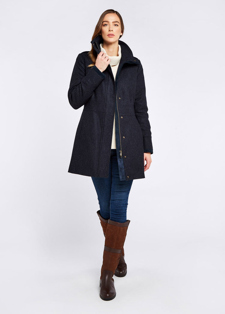 Hedgerow Tweed Coat - Navy