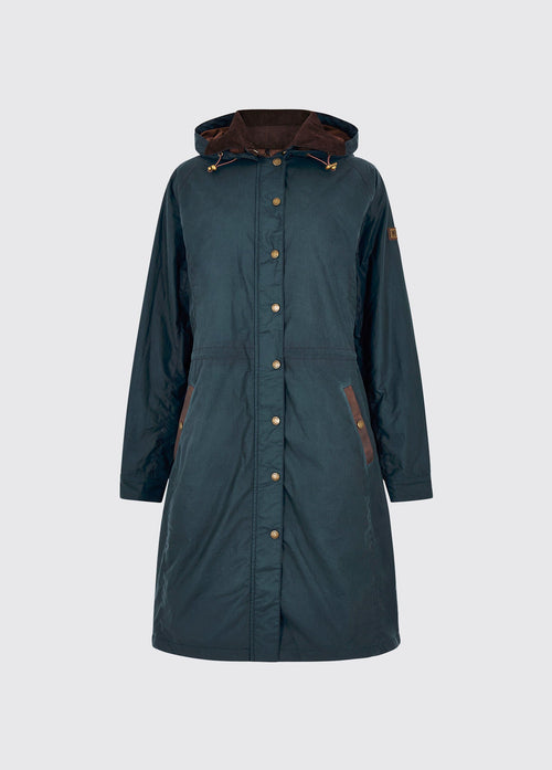 Redington Ladies Long Wax Coat - Storm Blue