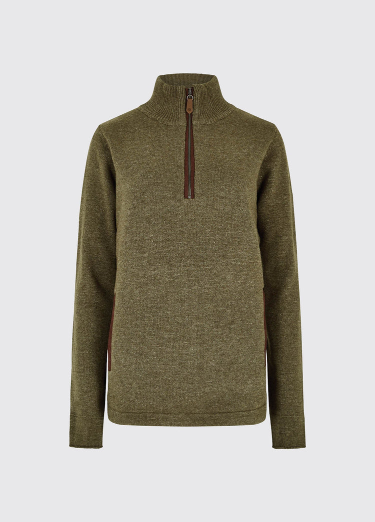 Morrisey Zip Neck Sweater - Dusky Green