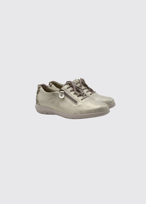 Layla Women's Side Zip Trainer - Gold