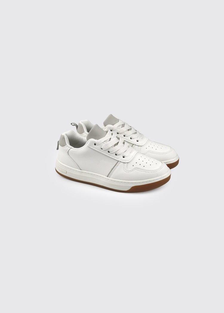 Len Boy's Lace up Shoe - White