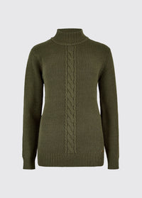 Lennon Women's sweater with mock neck - Dusky Green