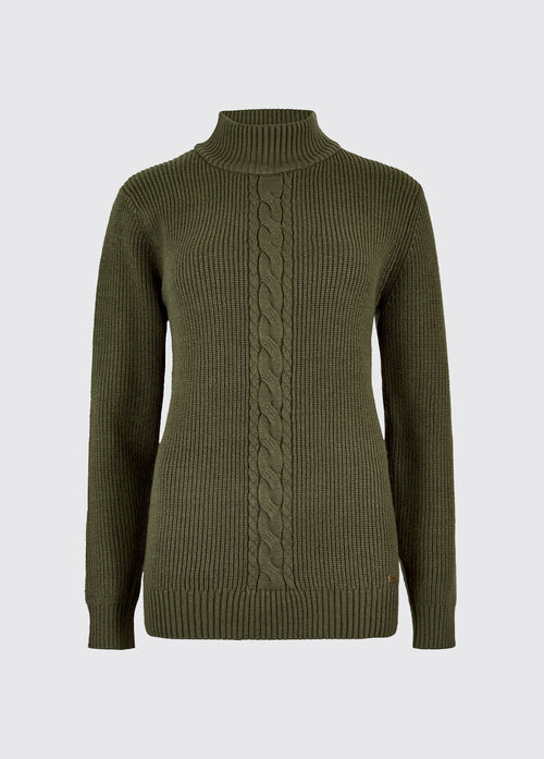Lennon Women's sweater with mock neck - Dusky Green