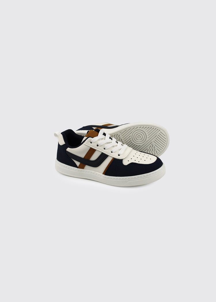 Logan Boy's Lace up Shoe - White