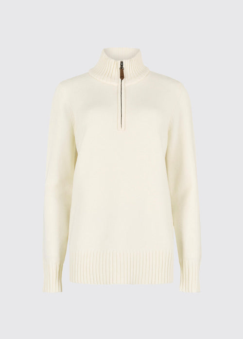 Markham Women's zip neck sweater - Chalk