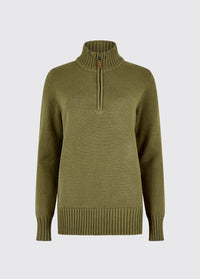 Markham Women's zip neck sweater - Dusky Green