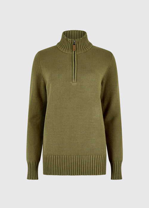 Markham Women's zip neck sweater - Dusky Green