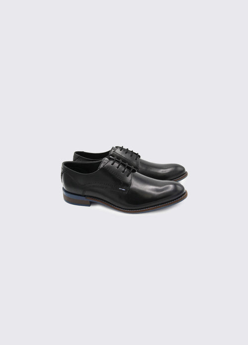 Duel Lace up Formal Shoe - Black