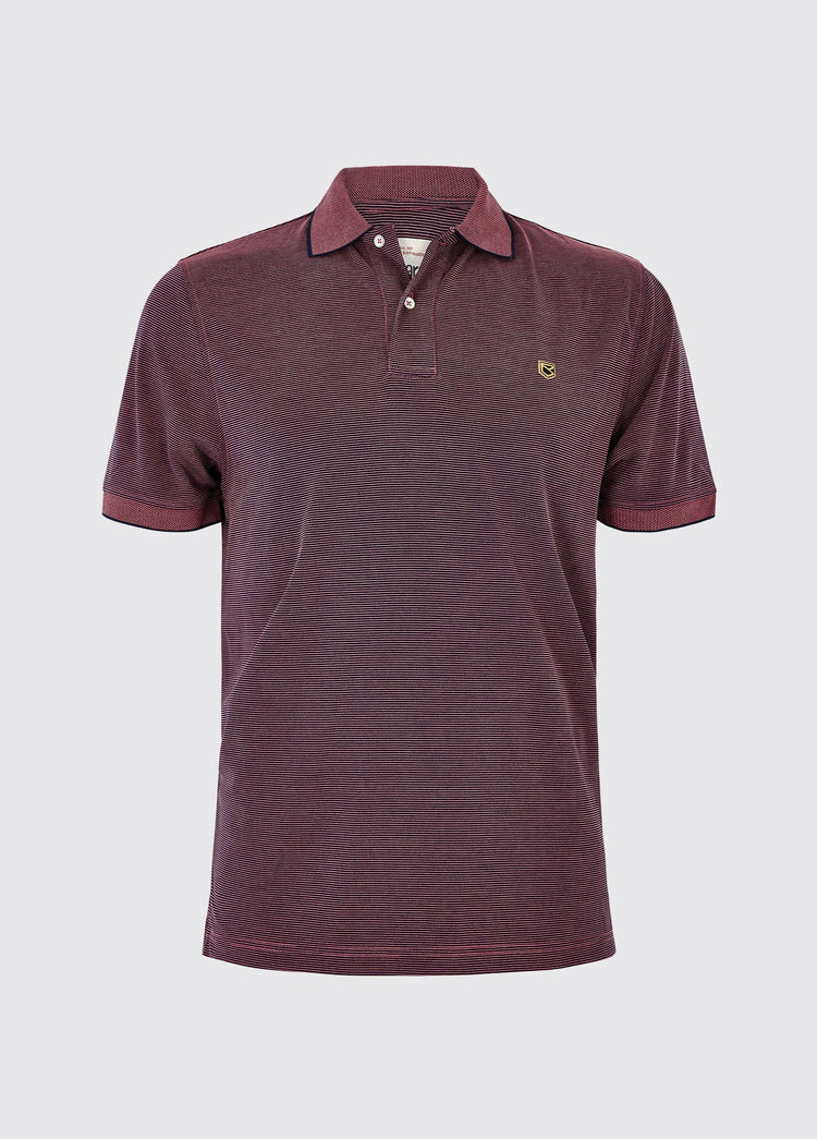 Mullaghmore Striped Polo - Ruby