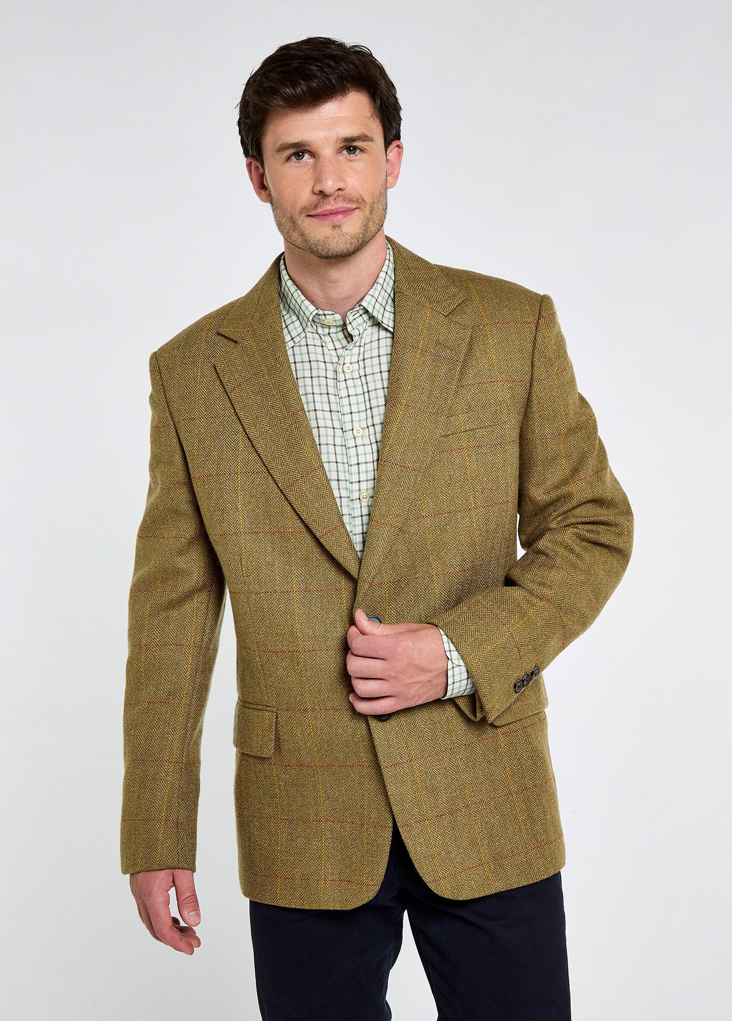 Whiteoak Men's Two Button Tweed Jacket - Elm