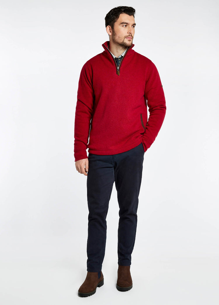 Feeney Zip Neck Sweater - Cardinal