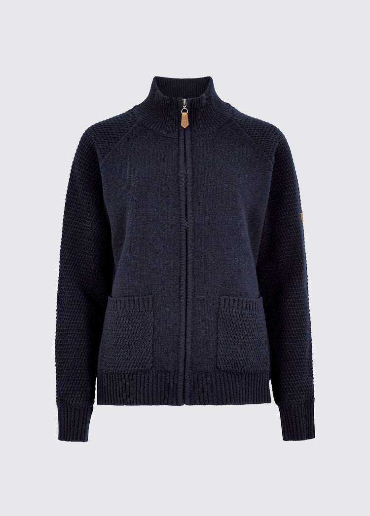 Morton Women's Full-Zip Woollen Knit - Navy