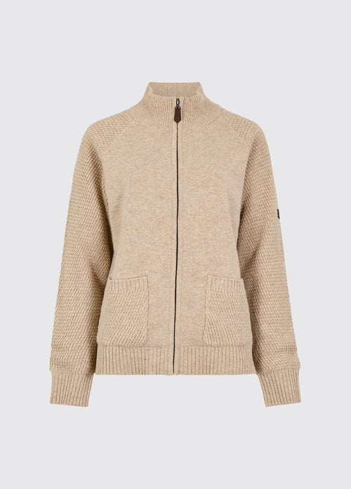 Morton Women's Full-Zip Woollen Knit - Oat