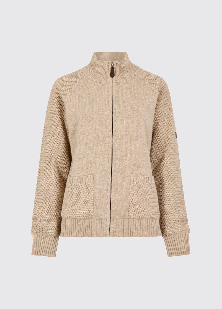 Morton Women's Full-Zip Woollen Knit - Oat