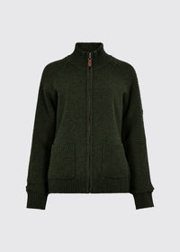Morton Women's Full-Zip Woollen Knit - Olive