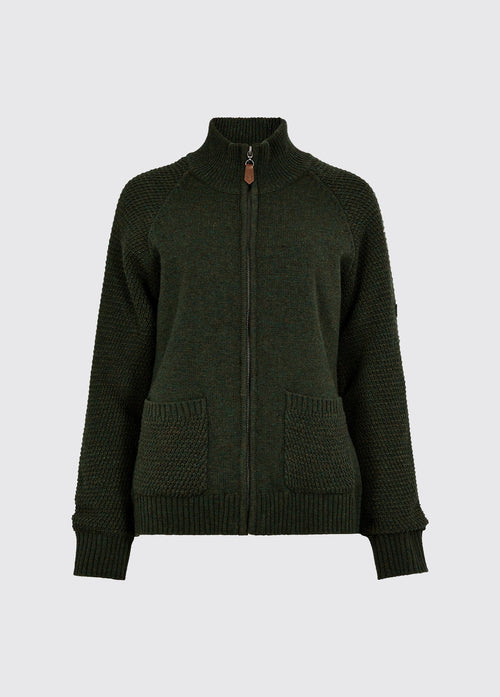 Morton Women's Full-Zip Woollen Knit - Olive