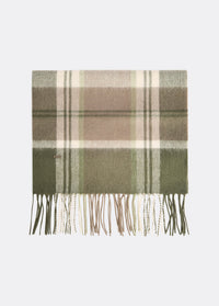 New Ross Check Pattern Scarf - Dusky Green