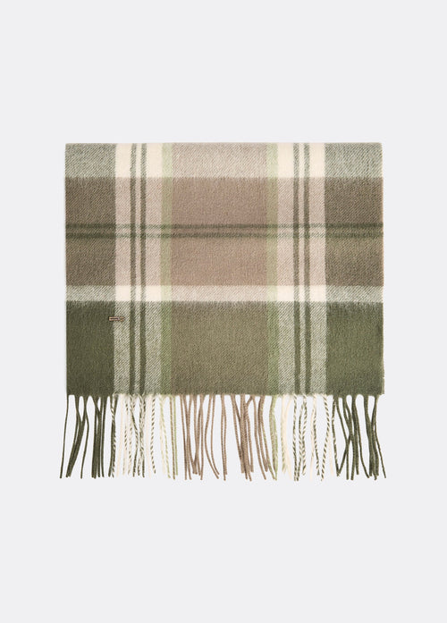New Ross Check Pattern Scarf - Dusky Green