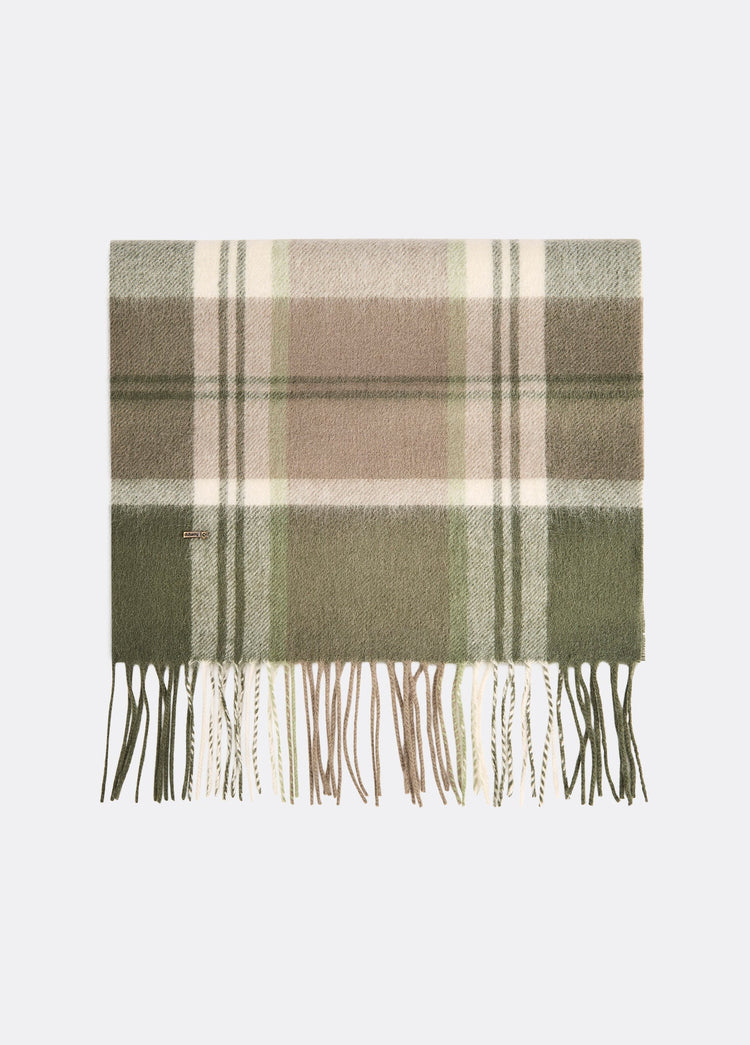 New Ross Check Pattern Scarf - Dusky Green