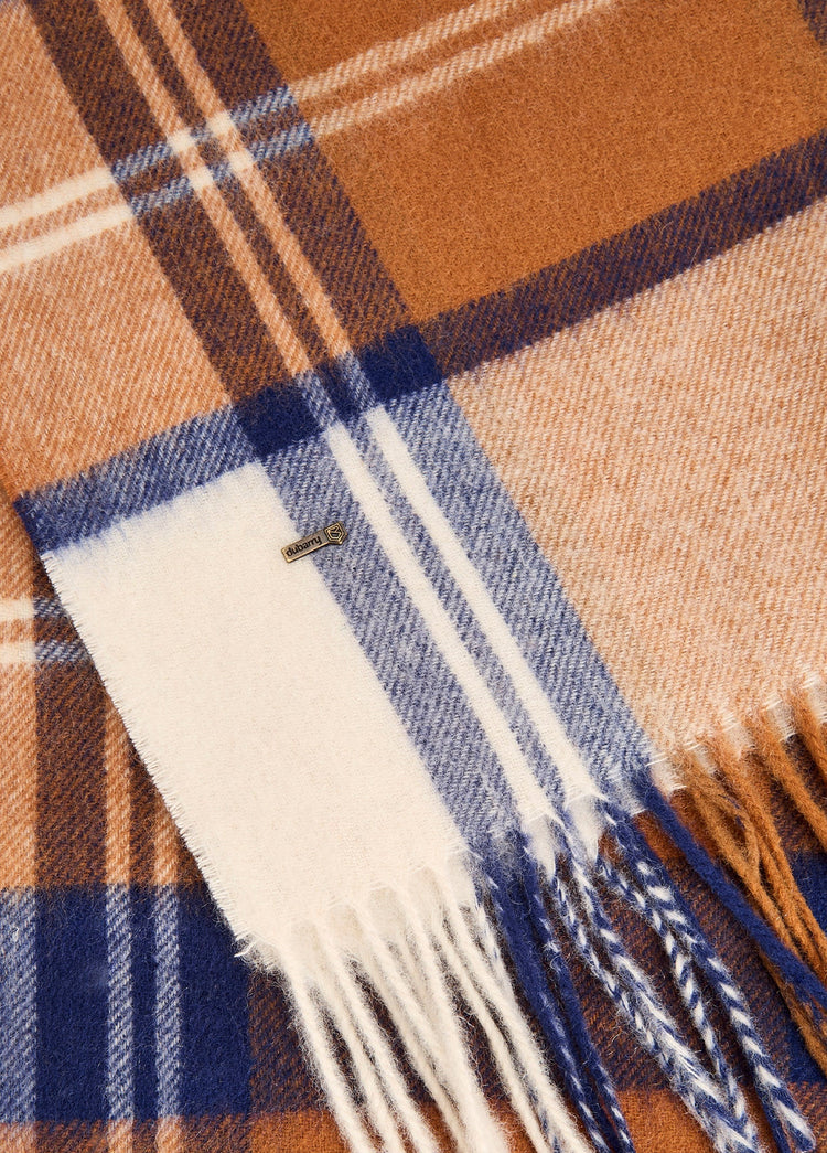 New Ross Check Pattern Scarf - Ochre