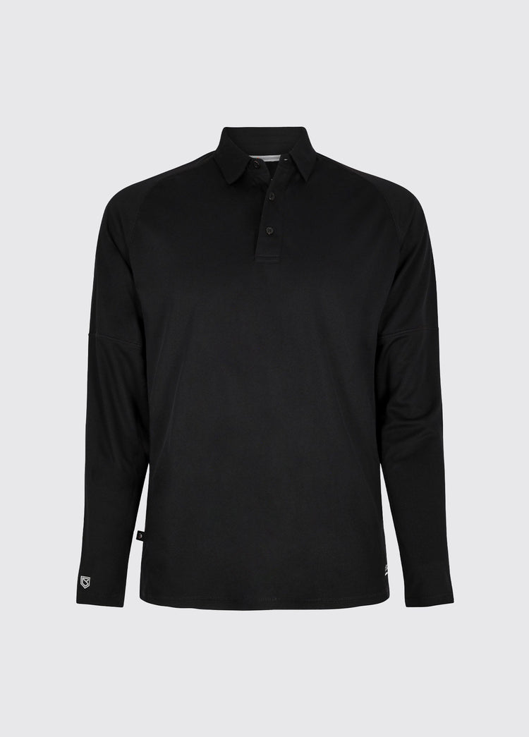 Piraeus Men's Long Sleeve Technical Polo - Black