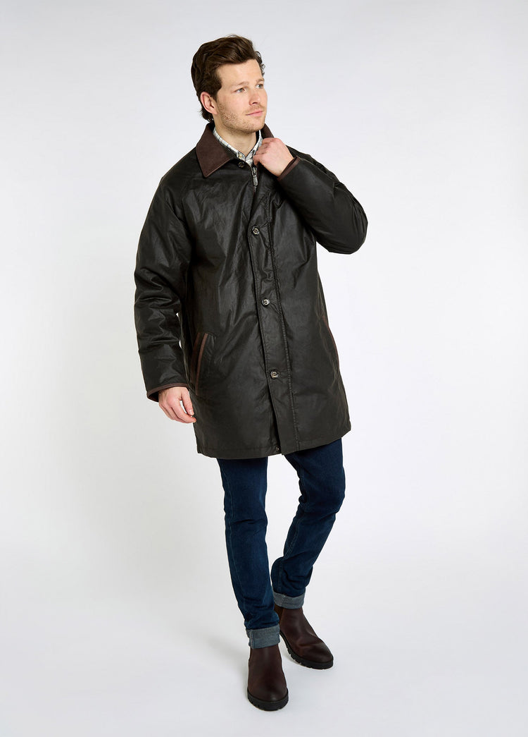 Prospect Men's wax cotton coat - Verdigris