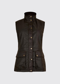 Rathsallagh Women's wax cotton gilet - Verdigris