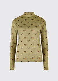 Reynolds Women's soft printed mock neck top - Dusky Green