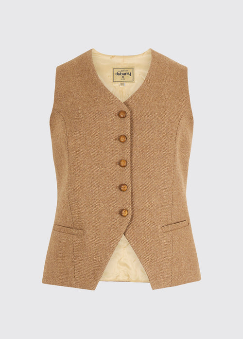 Robinswood Women’s tweed waistcoat - Camel Twill