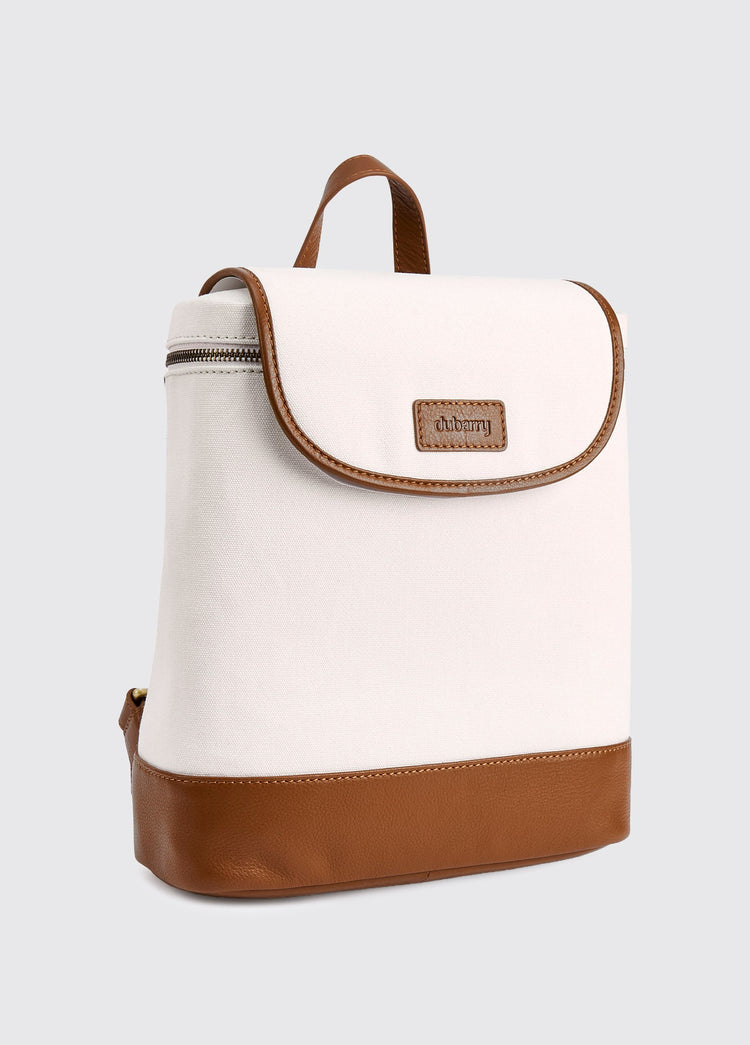 Rosegreen Women’s Canvas backpack with leather trimming - Caramel