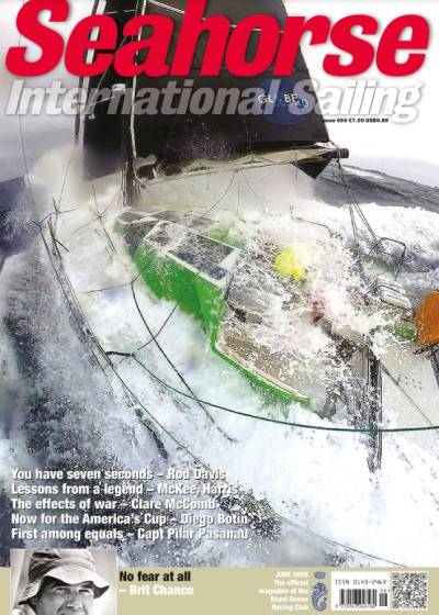 Cover of 'Seahorse International Sailing' magazine with a sailboat image.