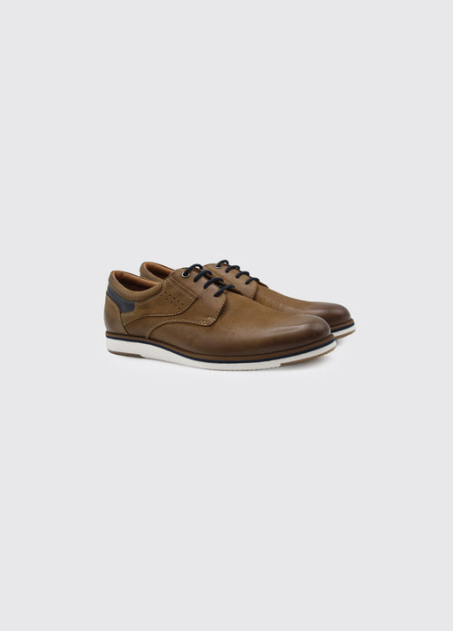 Shell Men's Lace Up Shoe - Tan