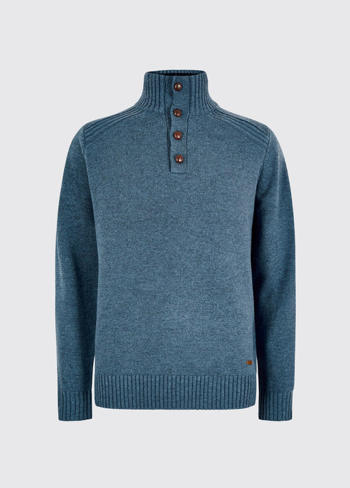 Shields Men’s button neck knit - Indigo