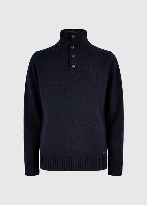 Shields Men’s button neck knit - Navy