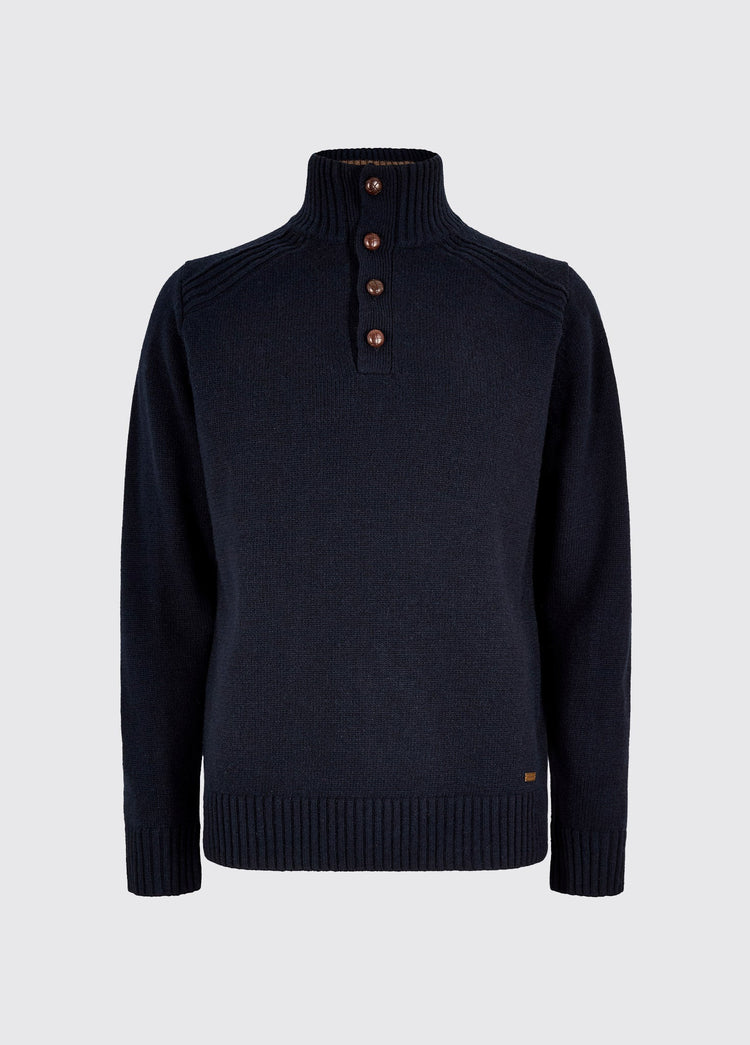 Shields Men’s button neck knit - Navy