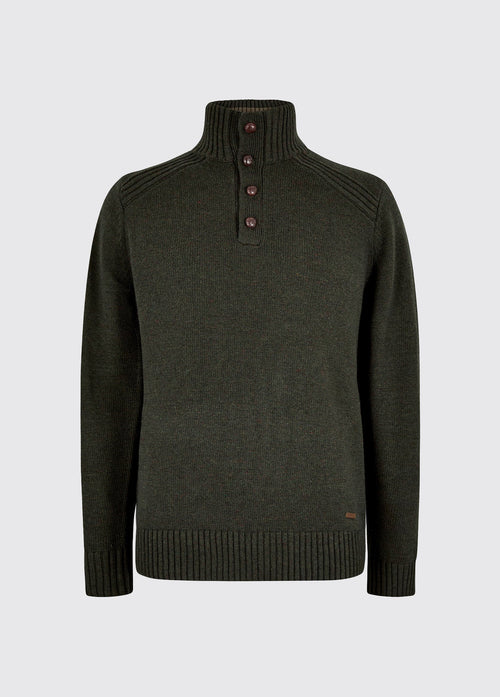 Shields Men’s button neck knit - Olive