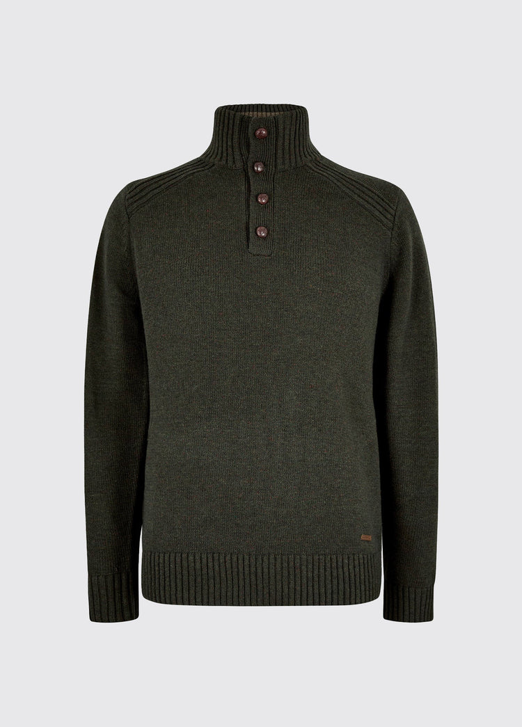 Shields Men’s button neck knit - Olive