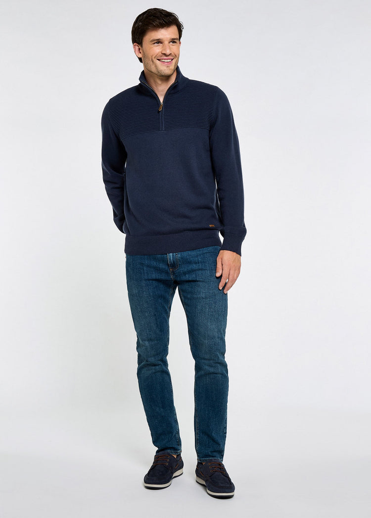Spillane Men's Zip Neck Knit - Navy