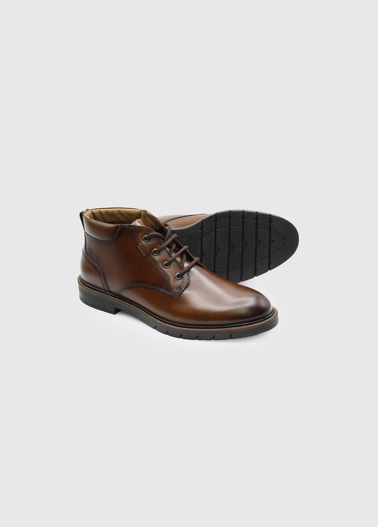 Stallone Padded Collar Mens Boot - Chestnut
