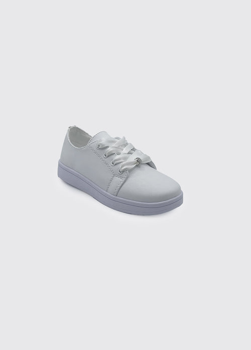 Valerie Girls Trainer Communion Shoe - White