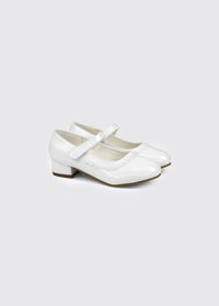 Velma Girl's Communion Shoe - White Patent