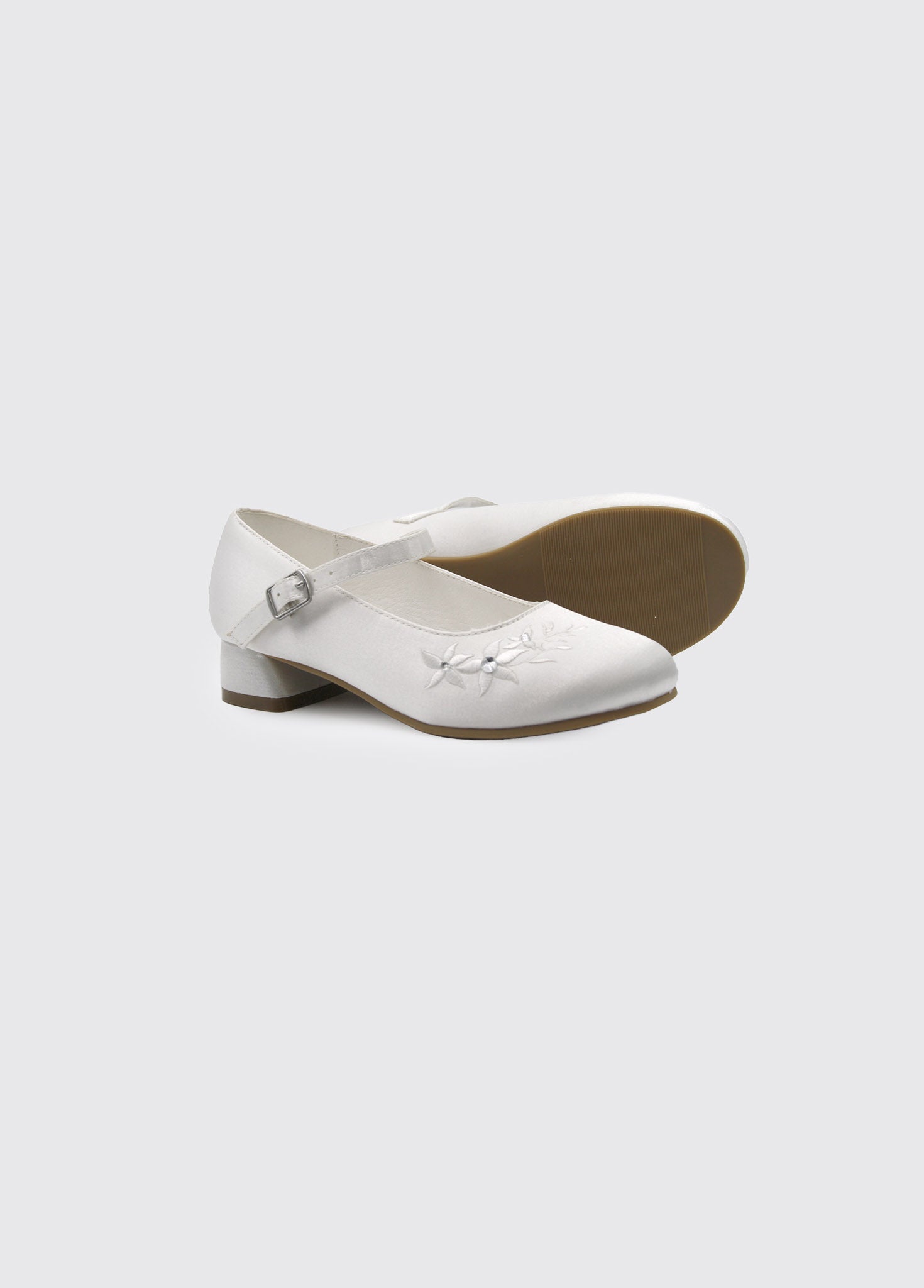 Vicky Girls Communion Shoe White Satin