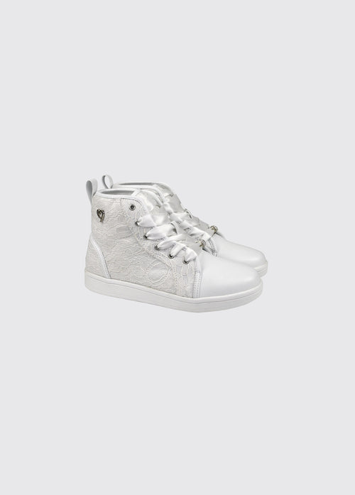 Virgina Girl's Communion Shoe - White Lace