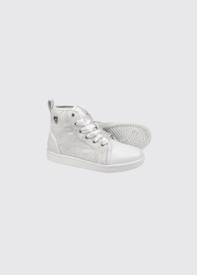 Virgina Girl's Communion Shoe - White Lace