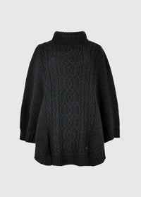 Kilronan Women's Merino Poncho - Charcoal